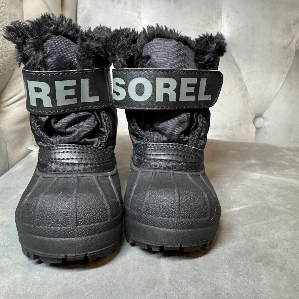 Sorel Toddler‎ Snow Black Charcoal Commander Boot Size 4 NWOT